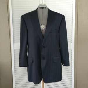 LAST CHANCE Canali Italian pinstripe navy wool blazer men 44 R